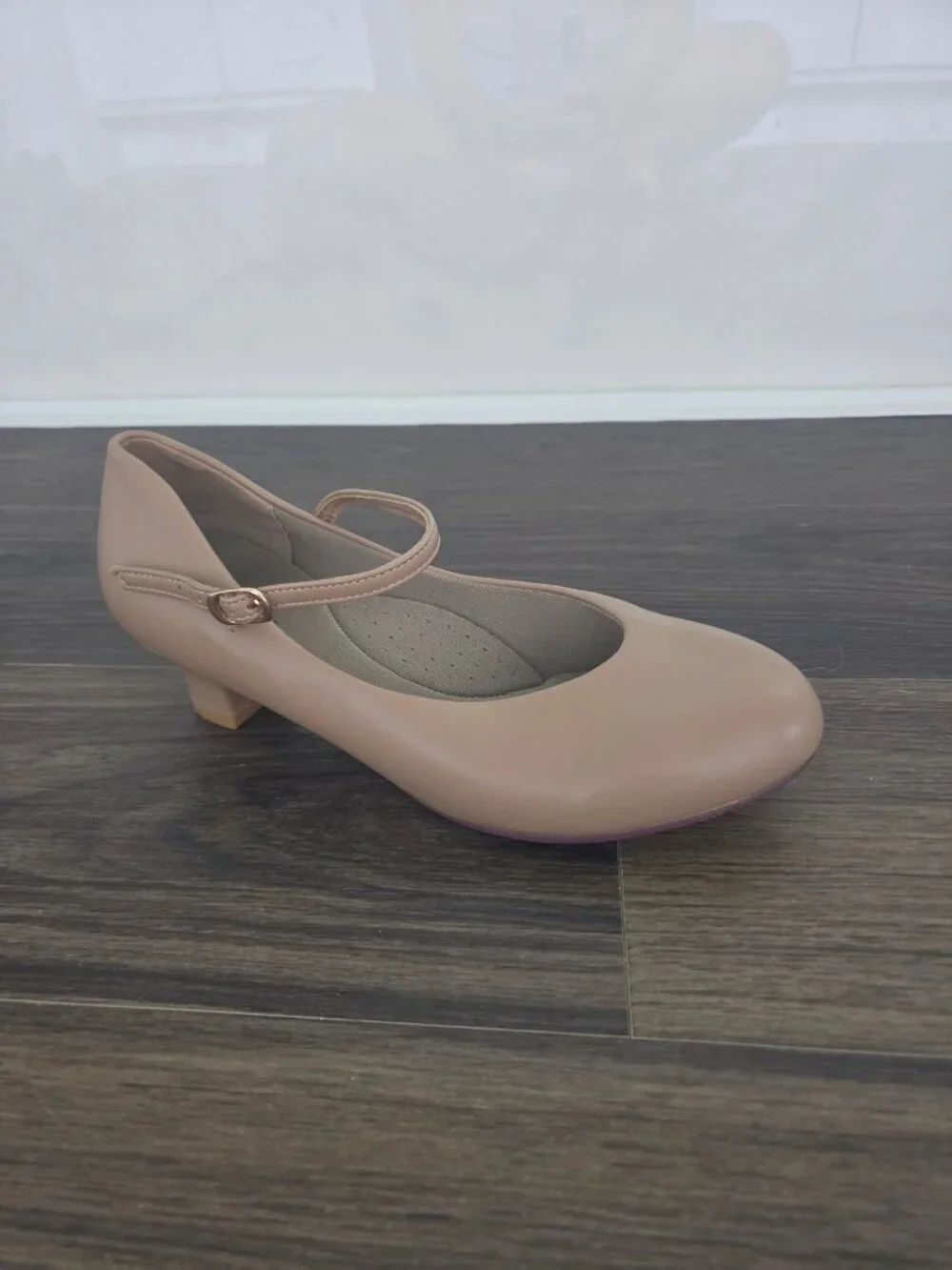 💙 Stelle Tan Faux Leather Mary Jane Kitten Size 8 Heel Character Dance Shoes Vi